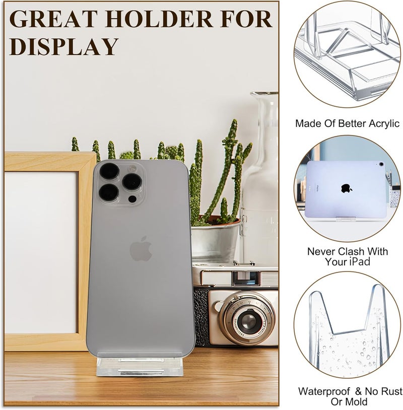 BoundlesEcho 12 Pack Clear Acrylic Desktop Adjustable Display Stand & Book Holder for Phone Magazine Picture Comic Album CD Postcard Artwork Plate Clutch Bag - Home Office back to School - Image 5